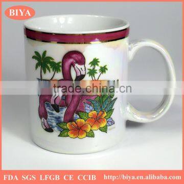 white sublimation ceramics porcelain mark mug coated five colors pearl glazed for souvenir custom mug