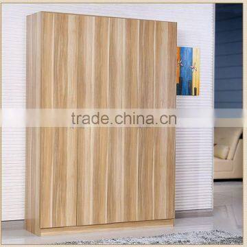 Oak Color Bedroom Wardrobe Designs with 4 Doors