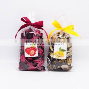 75g scented potpourri in opp bag with ribbon&custom sticker for home air freshener