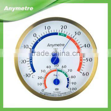 Anymetre Stainless Steel Golden Thermometer Hygrometer