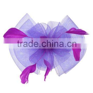 Fancy Net Bow Feather Hair Fascinator/Clip/Barrettes