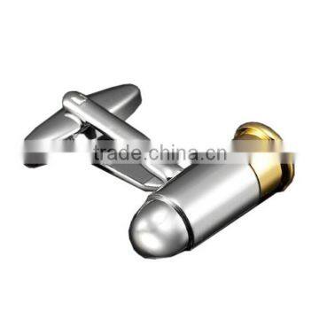 Stunning Stainless Steel Gun Bullet Cufflinks for Mens Cuff Links