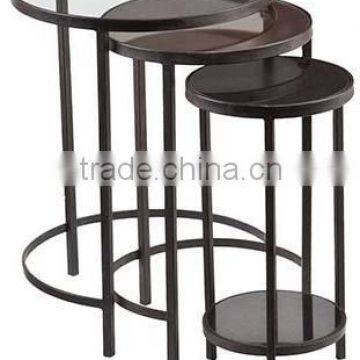 Retro Modern style Set of 3 Iron Side Tables