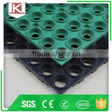 Softextile natural rubber custom green bar rubber floor mat