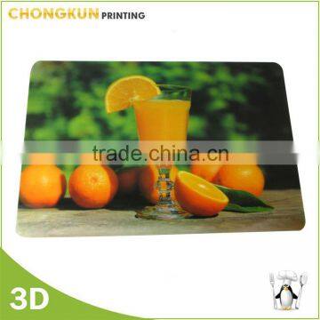 Environmentally non-toxic 3D Lenticular Plastic Placemats