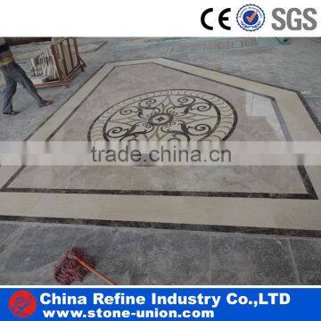 Waterjet marble floor medallion pattern