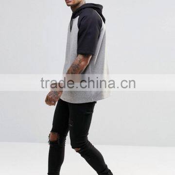 wholesale 100% cotton customize short sleeve pullover men fancy hoodies