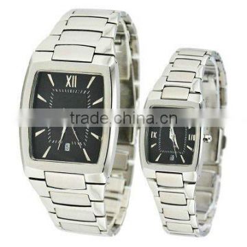 hot stainless steel couple watch