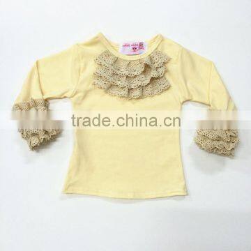 2016 long sleeve lace ruffle girls shirt baby girls winter tops