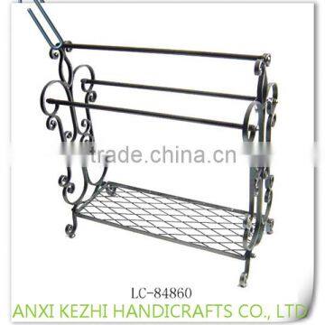 LC-84049 Bathroom Wrought Iron Metal Floor Standing Towel Rack photo-2