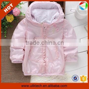 Wholesale casual girls windproof coar fashion outwear for kids (Ulik-A0336)