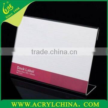 L-shaped acrylic table sign/perspex Price tag/PMMA Display card