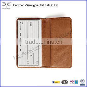 Wholesale pu leather standard checkbook money holder bill cover