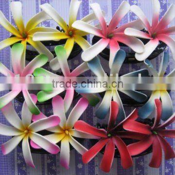 Frangipani flower hair clip