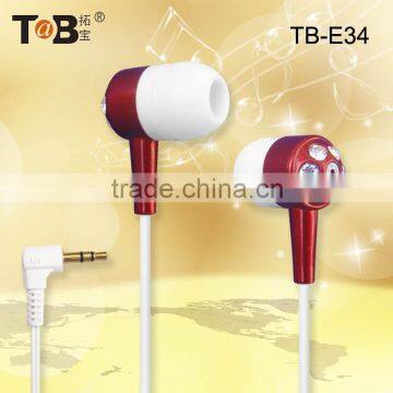 New products looking for distributor free sample mobile phone accessory MP3/MP4 fashion modeling earphone China wholesale TB-E34