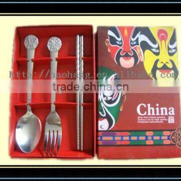 Hot sale creative tableware Beijing Opera Facial Masks stainless steel gift tableware