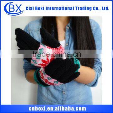 Cheap stock 2014 knitted acrylic custom winter gloves