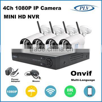 plv wholesale 4 channel 1080p wireless cctv ip camera wifi kit outdoor use