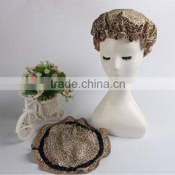 High quality and inexpensive leopard sexy custom printed shower cap