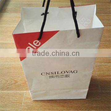 Luxury Design Custom Made Recycled White Brown Kraft Apparel Paper Bag for Garment Cloth