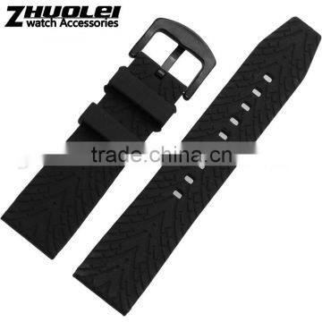 Hotsale 22|24mm Waterproof High Quality Silicone Watch Strap With Stainless Steel Buckle photo-2