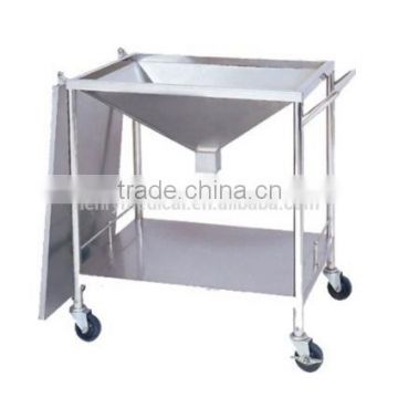 Hospital 2-Tier Stainless Steel Cart Surgical Instrument Cleaning Trolley