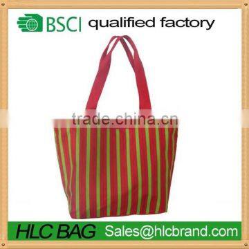 Red stripe printing pattern handbag Cheap grocery tote bag