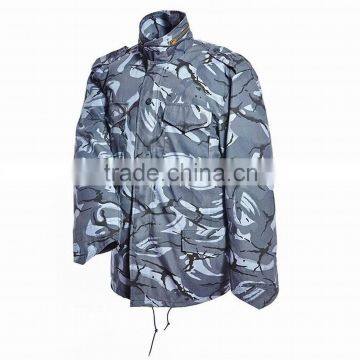 Outerwear unisex parka jackets with detachable warm liner in British Marine color for military use