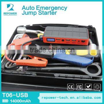 3USB Output Mini Portable 14000mah Multi-function Emergency 12V Car Jump Starter photo-3