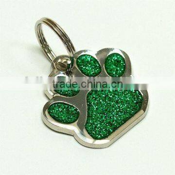 paw shaped glitter pet dog hang tag