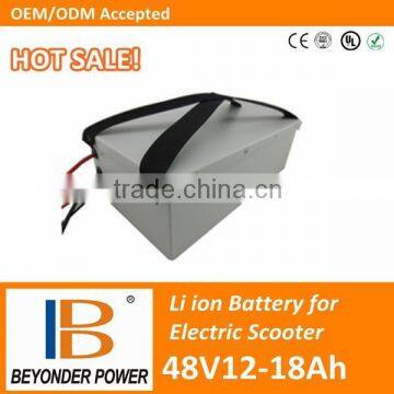 Factory direct saling, high quality electric kick scooter lithium battery, 48V12 to 18Ah battery pack for electric scooters