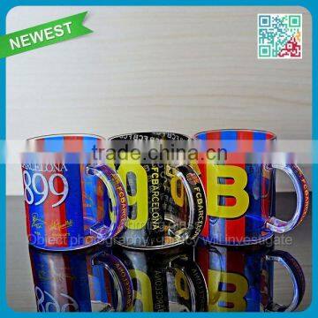 2015 HOT sale coffee glass with handle wholesale drinking glass mug