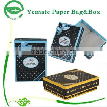 high end 4c printed glossy laminated paper greyboard custom bow tie box packaging