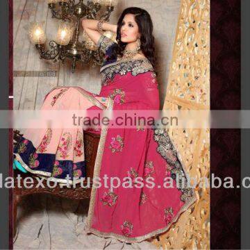 Pink & Peach Party wear Saree