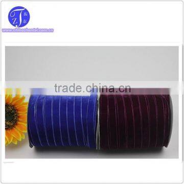 Wholesale black white color velvet ribbon velvet tape 10mm 16mm 25mm etc from China factory