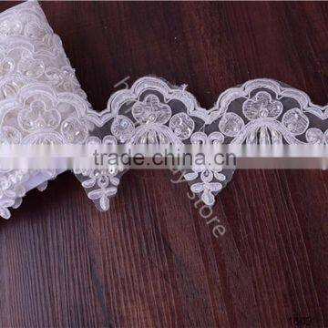 Hot seller beaded trims wholesale elegant beaded embroidery lace