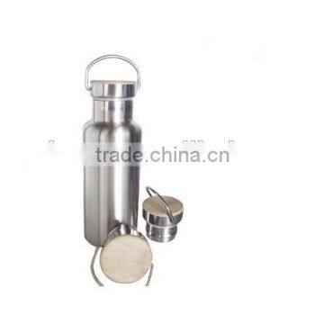 400ml Stainless Steel Water Bottle with Bamboo Cap