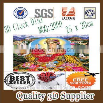 Guangzhou Lifeng ROHS CE home decor 12" Plastic 3d picture clock dials