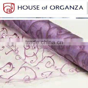 2014 Hot Sale Crystal Flocking Organza Fabric