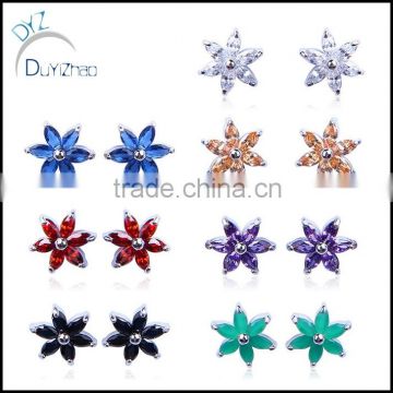 latest dubai more colors flower zircon earrings