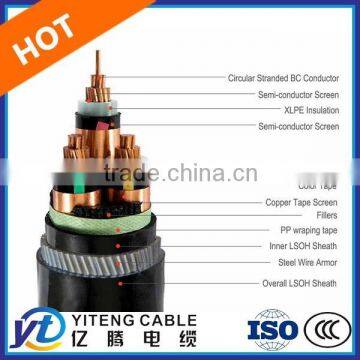 XLPE Insulated Copper Conductor Armored Electric Power Cable