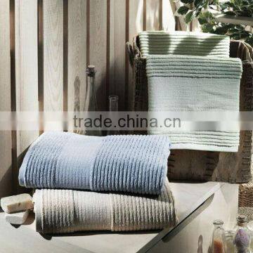 solid color dobby stripes bath towel