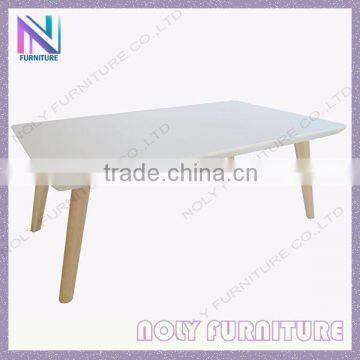 European style No folding Cheap coffee table white wooden coffee table