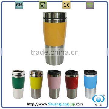 stainless steel travel mug, BPA double wall coffee travel mug for car