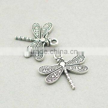 Custom zinc alloy Antique Silver Dragonfly Charms