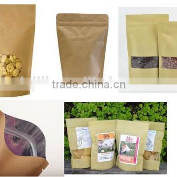 custom laminated kraft paper bag printed packaging bag with zipper