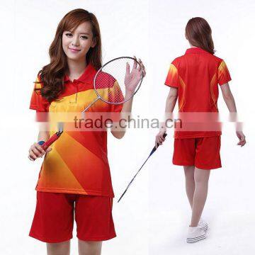 High quality New design Light Blue Women Badminton Jersey or Womens Fitness Wear and Tshirt Polo with factory prices