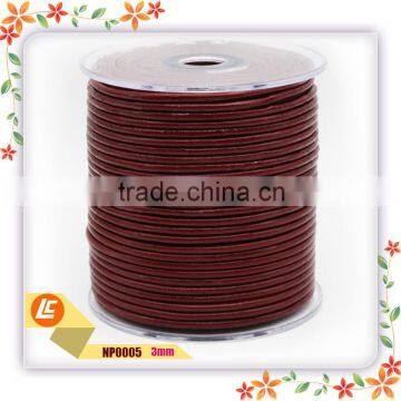 2mm Round Natural Cowhide Leather Cord 100m