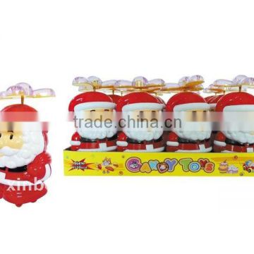 Candy toy,12 in 1 Pull line Father Christmas festival promotion gift(new) toy with light and candy