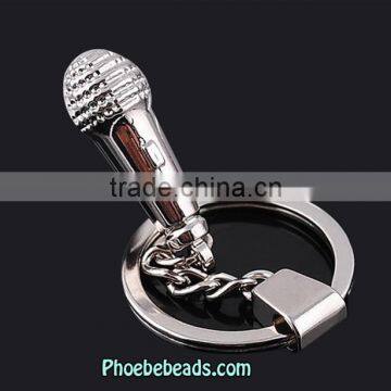 Wholesale Custom Made Hot Sale Small Metal Microphone Keychain PB-KC028